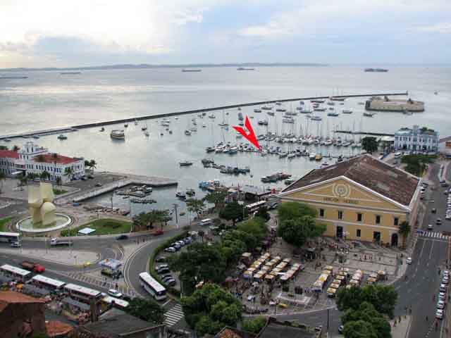 (ligplaats Basile in de marina van Salvador da Bahia)