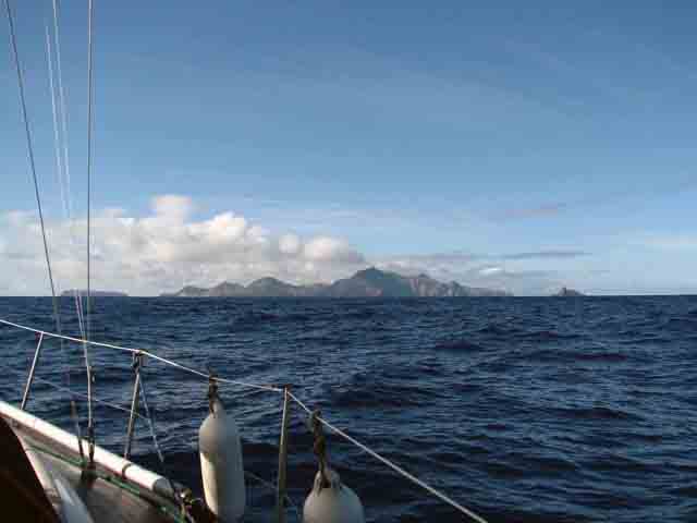 (eerste zicht op Porto Santo, Madeira archipel)