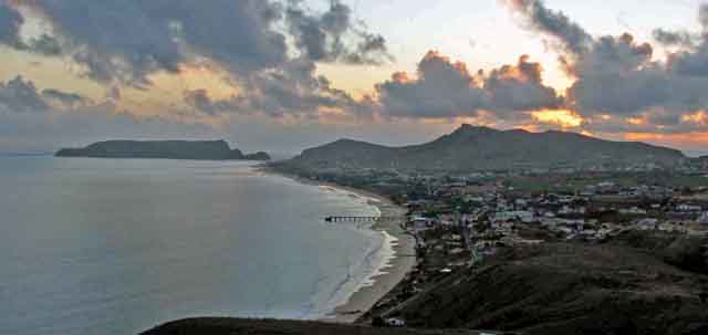 (hoogzicht vanop Porto Santo, Madeira archipel)